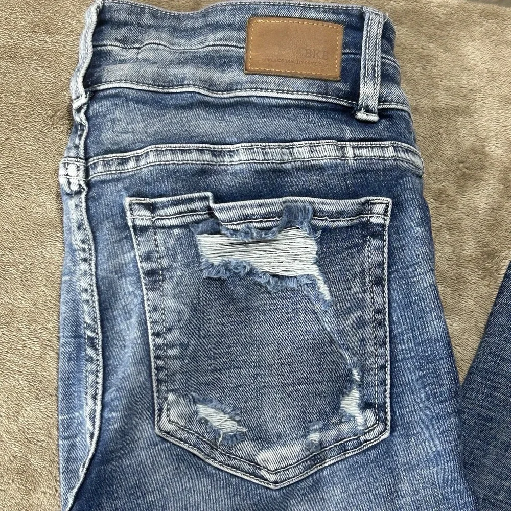 BKE Denim Stella Mid Rise Slim Fit Bootcut Jeans Womens 28 x 31.5 Medium Wash